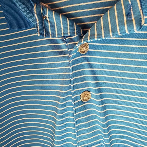 EUC Pro Tour Blue White Stripe Golf Shirt Men's Size XXL - Picture 9 of 9